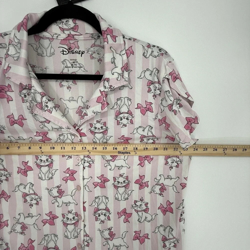 Disney Aristocats Pajama Top Woman Medium Pink Cats Marie Girly Nostalgia Soft - Picture 4 of 6